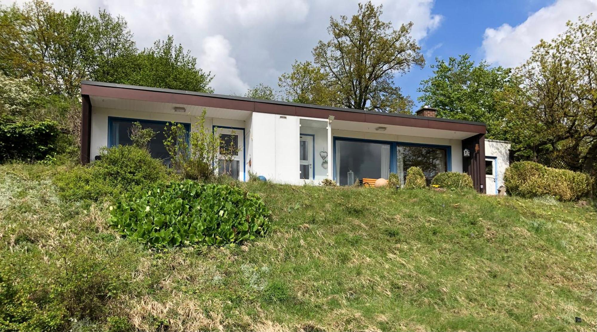 Idyllisch Wohnen Im Weserbergland - Bungalow Mit Phantastischer Aussicht Fuer 4 Personen Polle 外观 照片